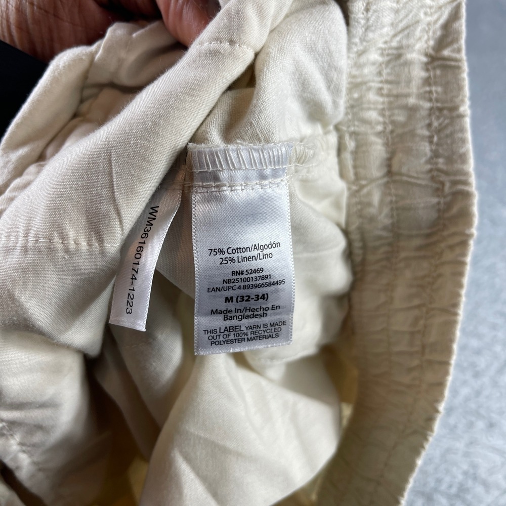 No Boundaries Mens Cream Beige Elastic Waist Drawstring Shorts Size M 32-34 - Picture 10 of 11